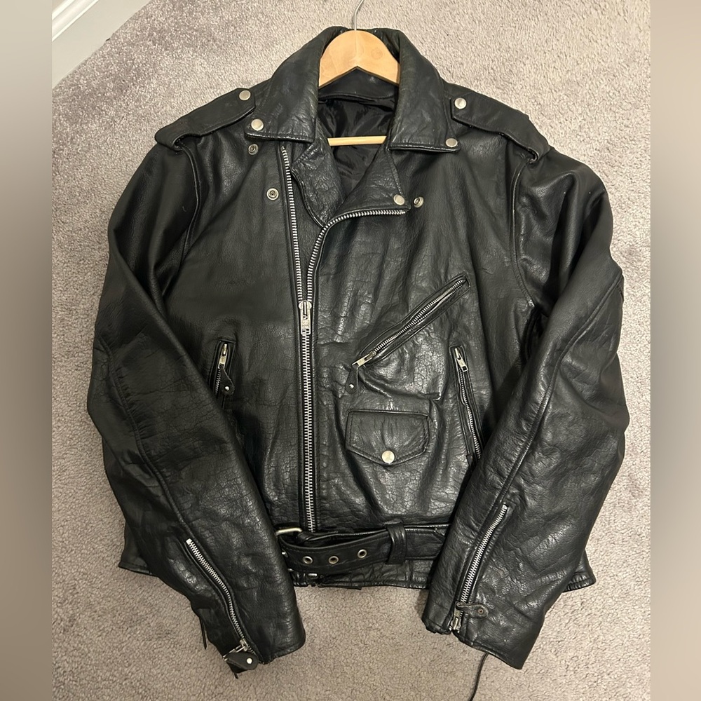 Men’s Genuine Leather Biker Jacket